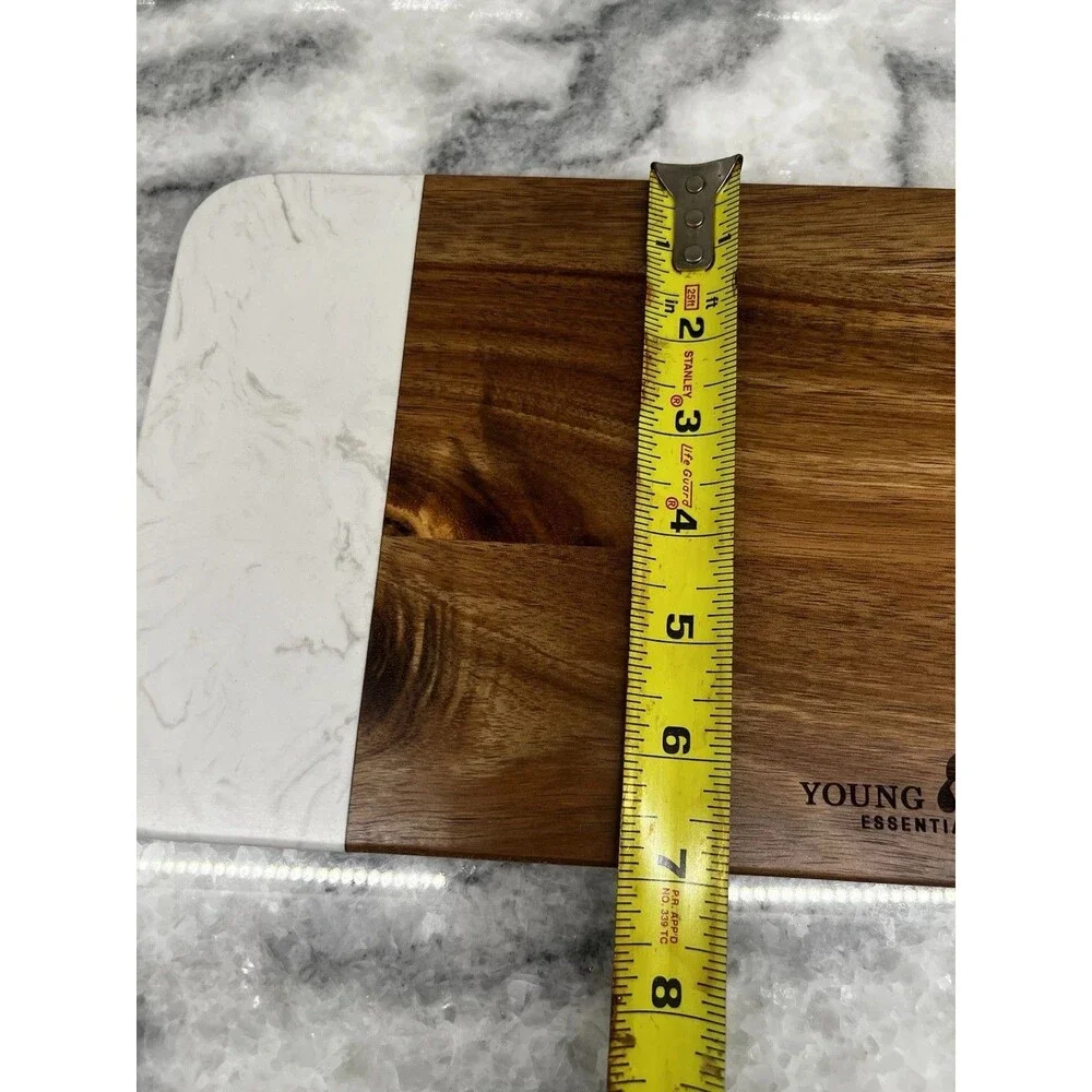 Cutting Board 13” Charcuterie Carved Wood Marble Young Living Essential Oil Tray